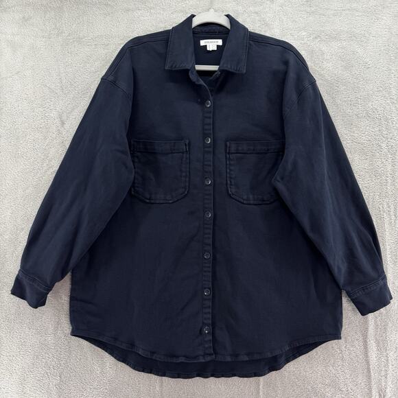 Good American Shacket Womens 4/XL Black Vintage Wash Button Up Jacket Shirt - Picture 1 of 13